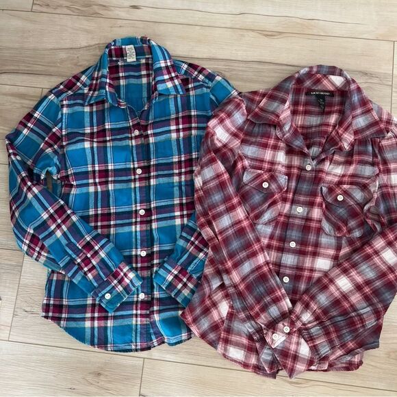 Lucky Brand set of 2 plaid flannel shirts Size XS - Picture 1 of 3